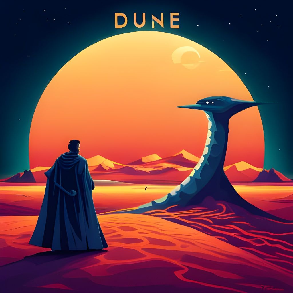 Dune Sandworm Retro Sci-Fi Poster Art