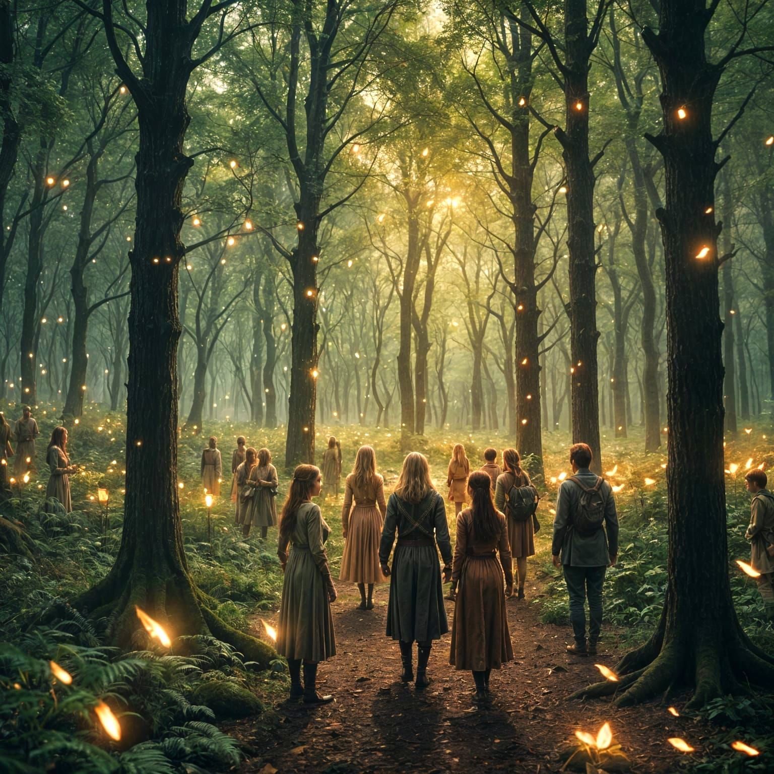 Ethereal Forest in Vibrant Cinematic Style