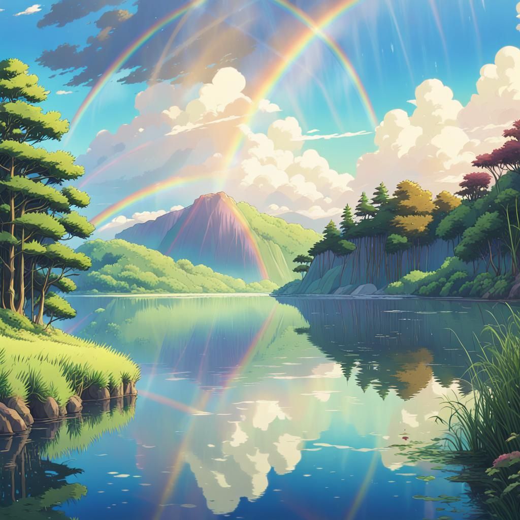 Rainbow Lake: Studio Ghibli Anime Visual