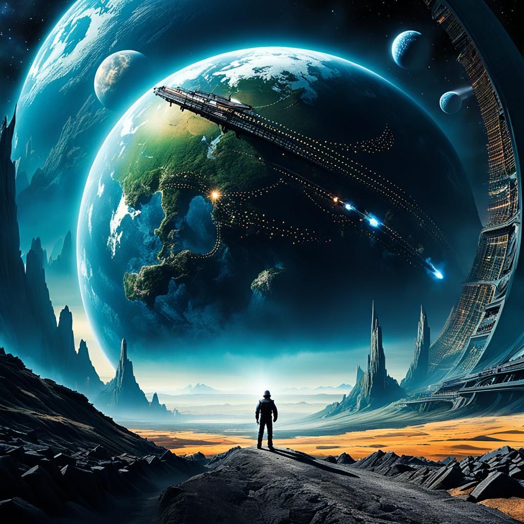 Dramatic Fantasy Scene of the Far Future