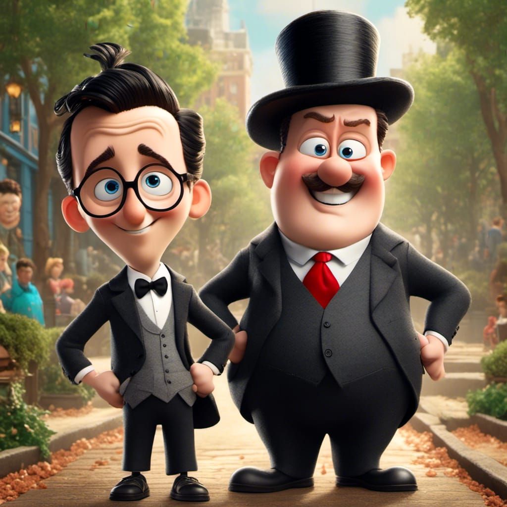 Mr. Peabody and Sherman as Laurel and Hardy