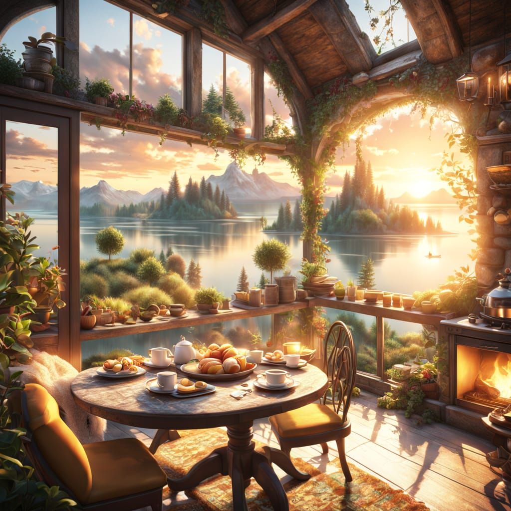 Sunrise Serenity: Cozy Kitchen Haven