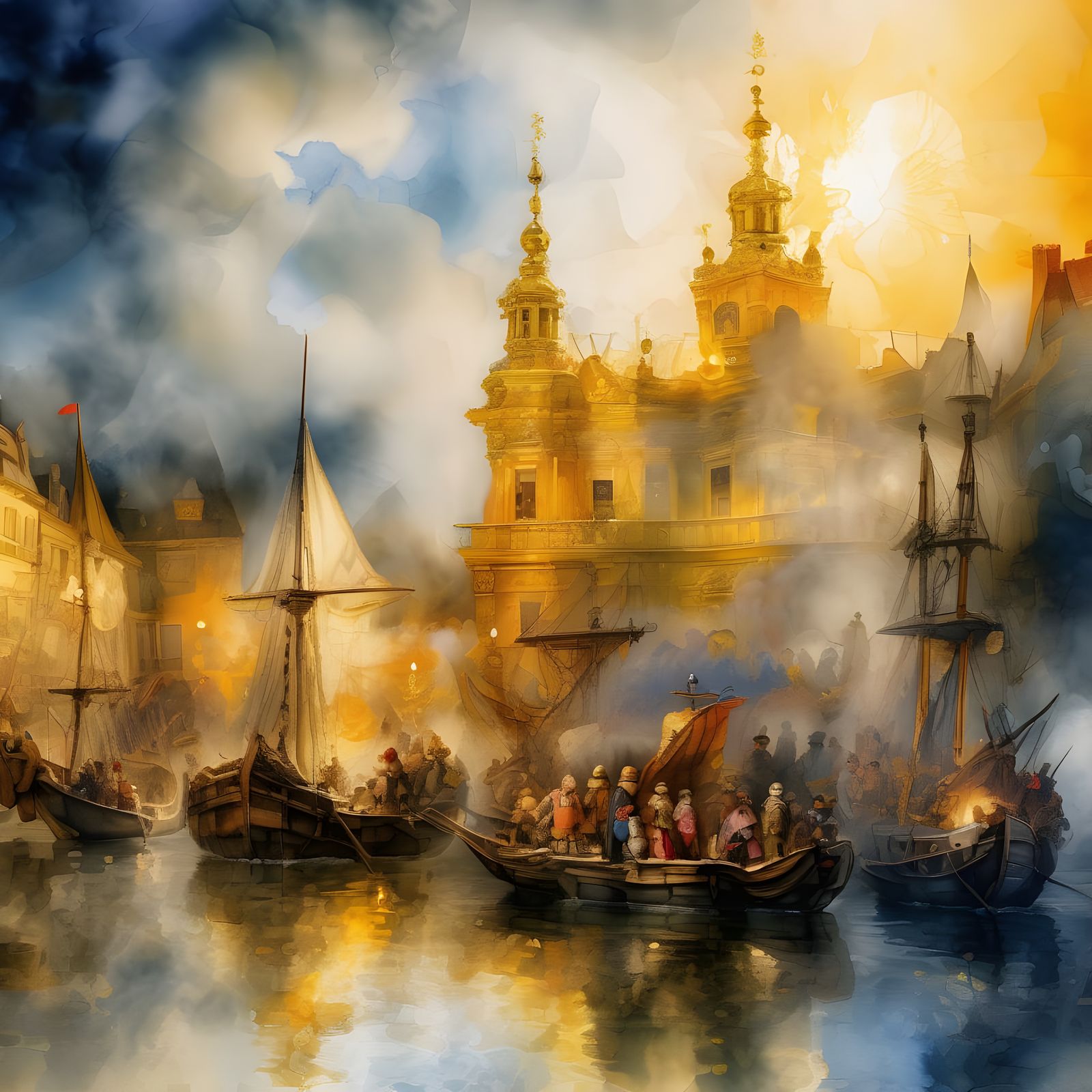 Rembrandt-Style Watercolor of Spacial Awareness Syndicate