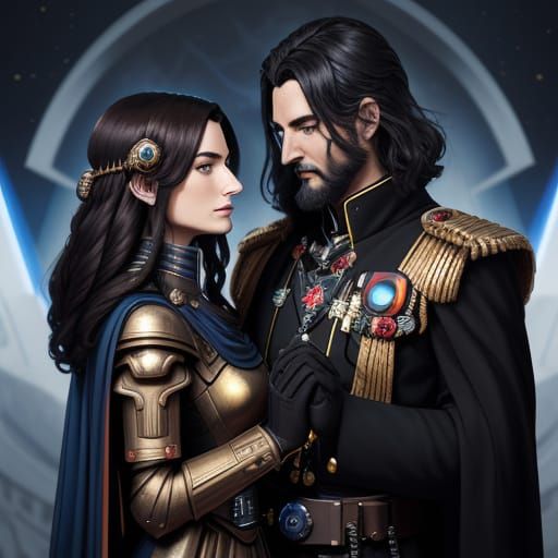 Surreal Embrace: Sci-Fi Figures in Digital Art