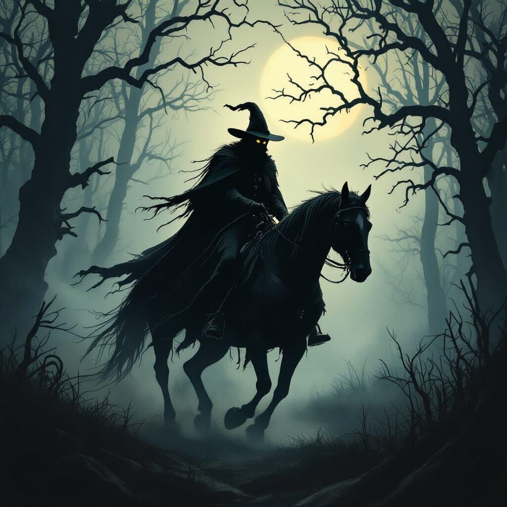 Headless Horseman Rides in Dark Fantasy Style