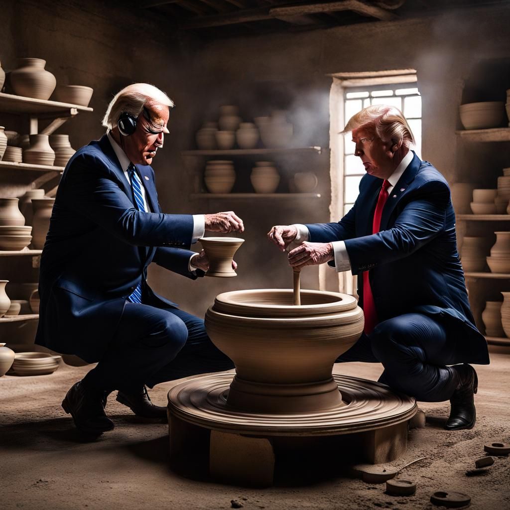 Biden and Trump Re-enact Ghost Pottery Scene