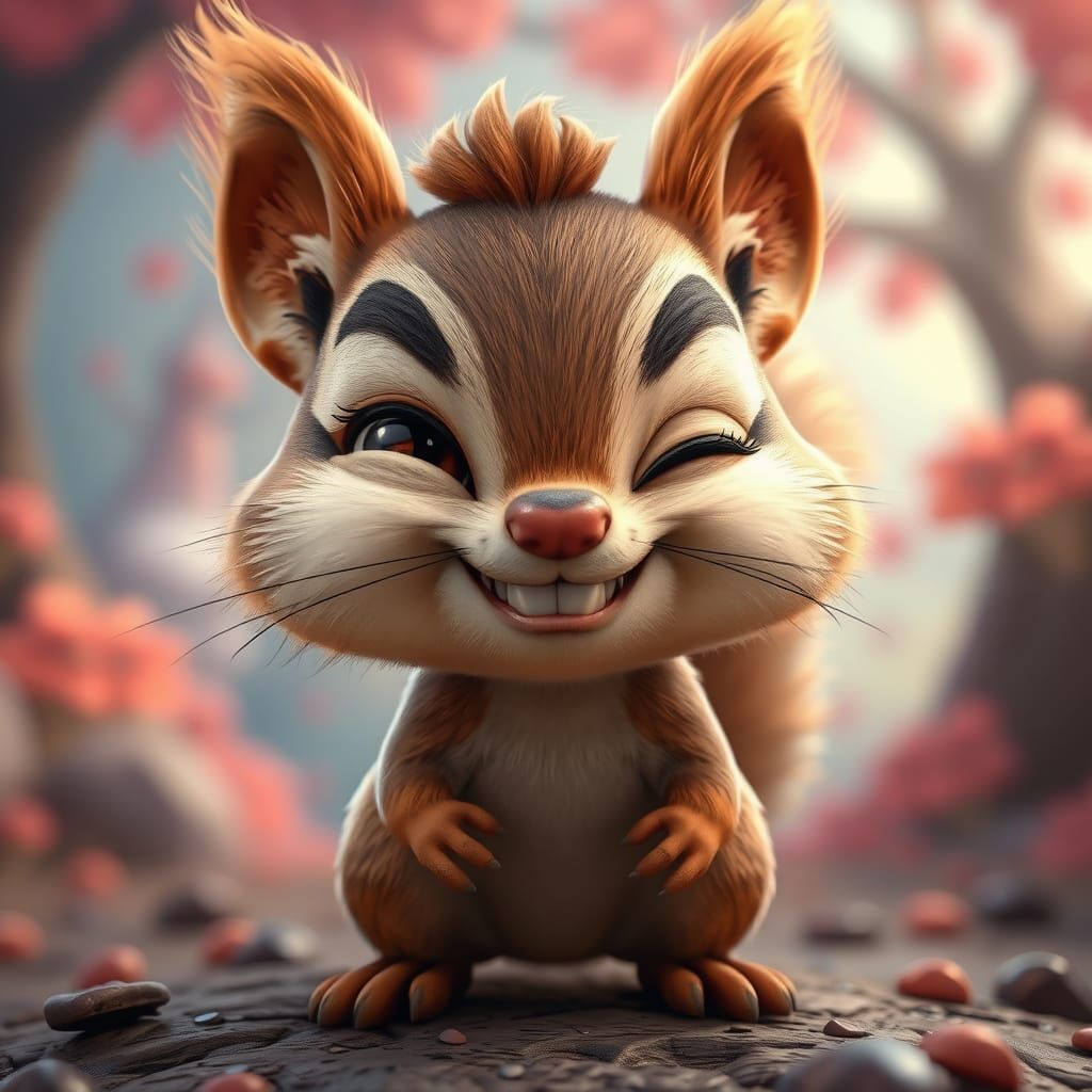 Mischievous Squirrel Exudes Slyness in 3D Game Art