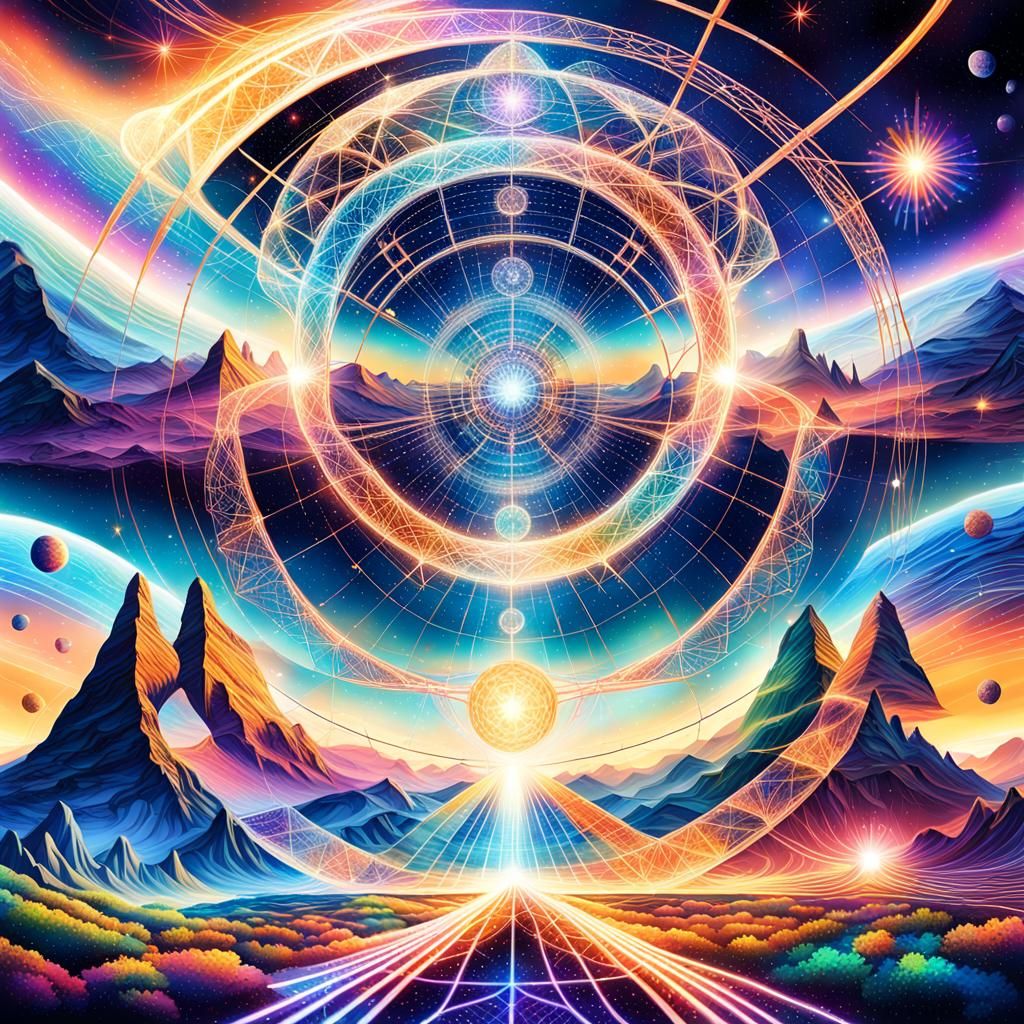 Glittering Ley Lines of Light: Holographic Astral Illustrati...