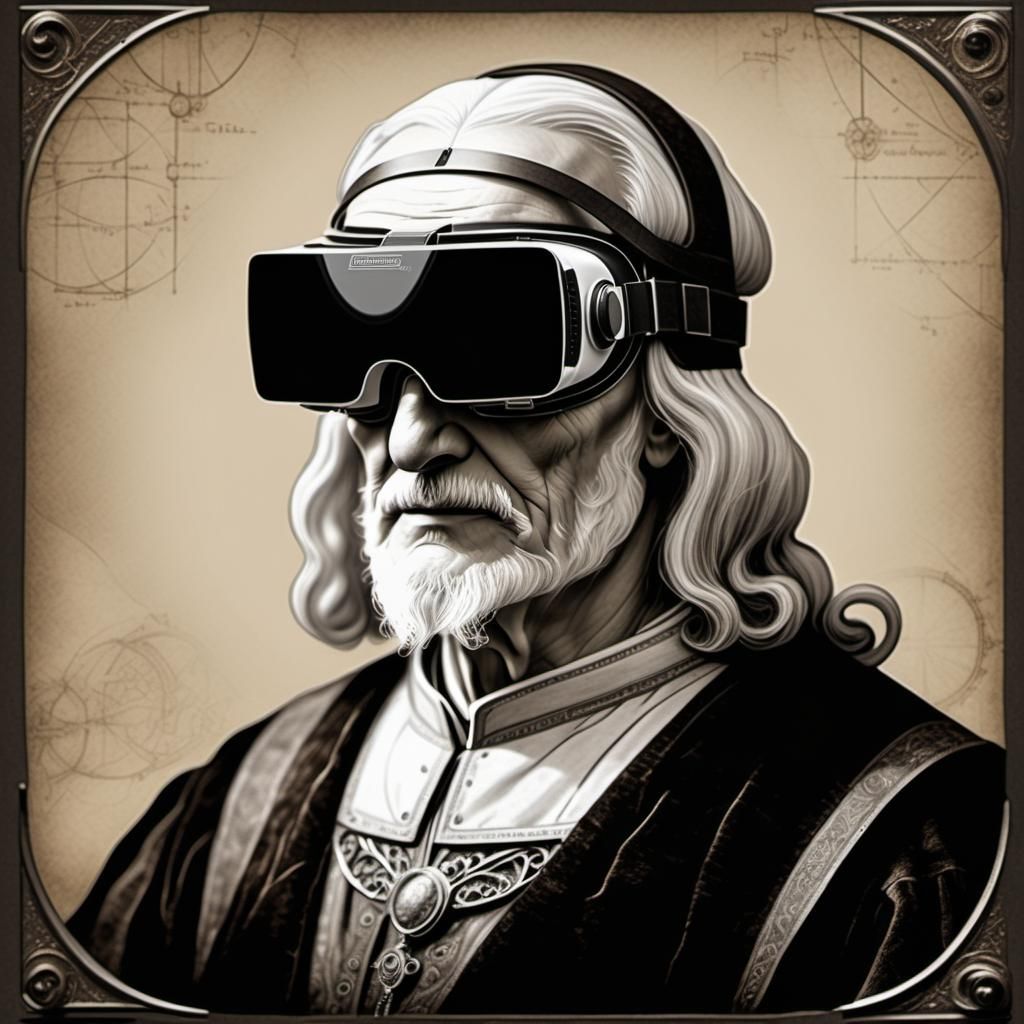 DaVinci in VR: A Sepia-Toned Steam Punk Portrait