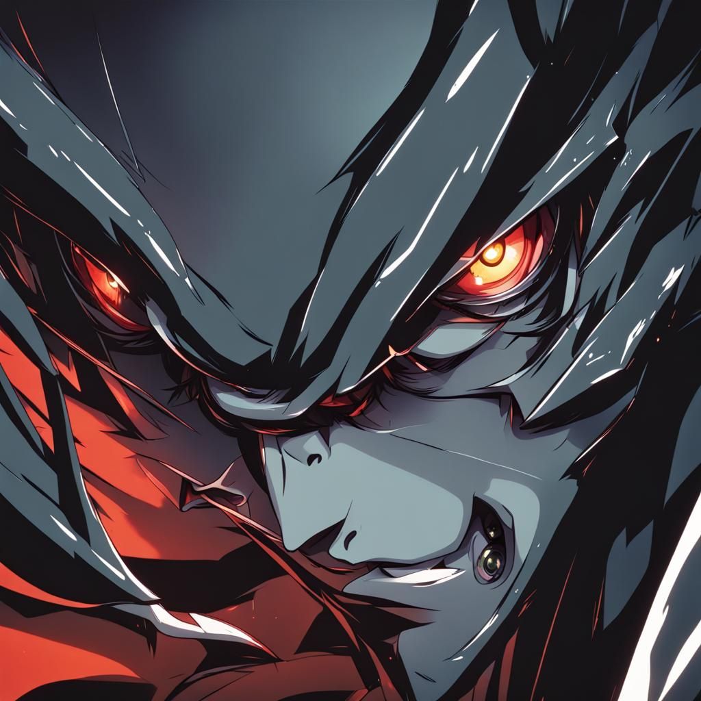 Intense Glare: Anime Manga Scan in Cel-Shaded Style