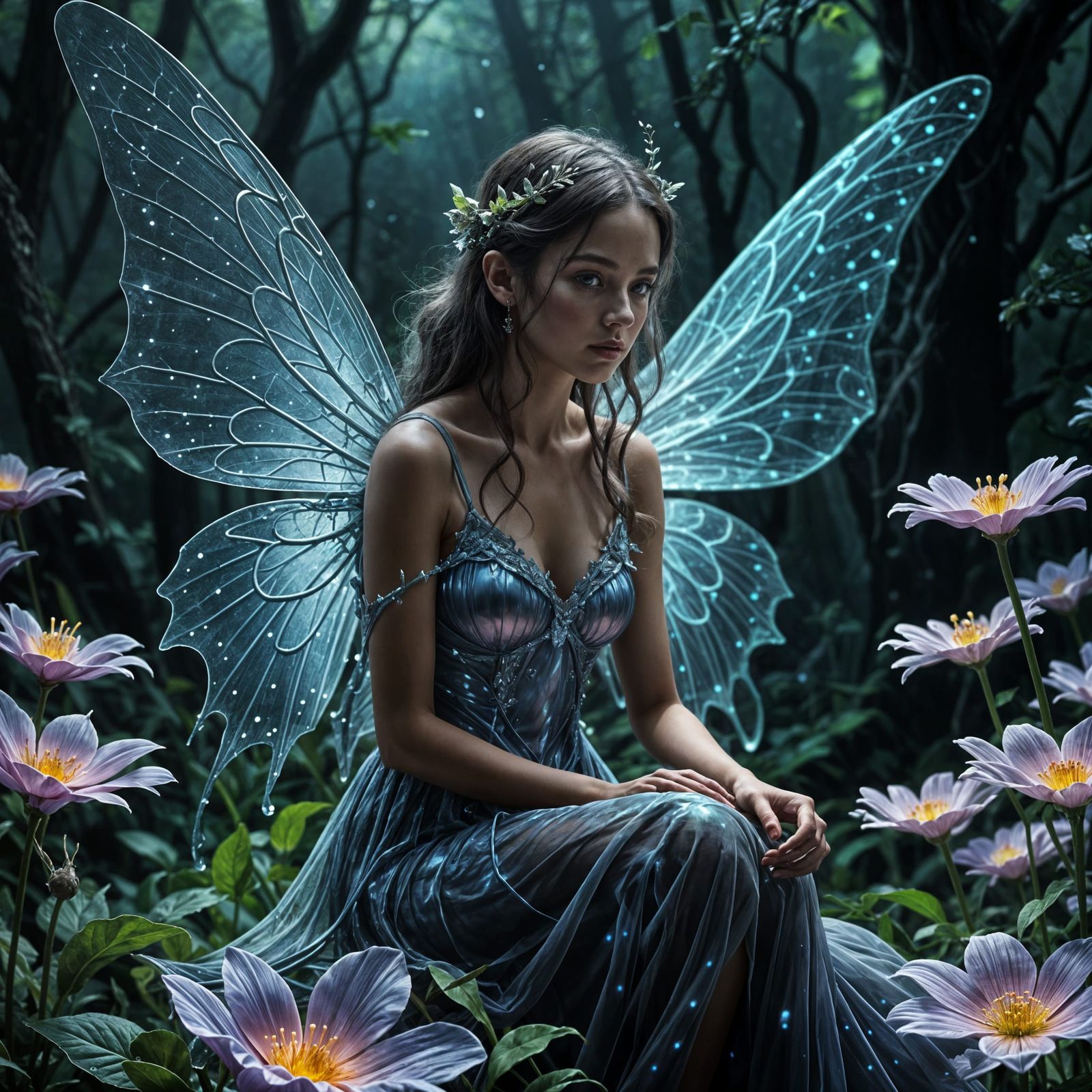 Unsettling Fairy on Glowing Petal