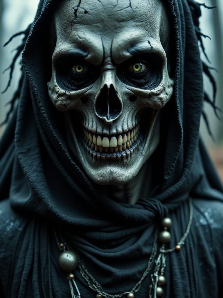 Creepy Undead Necromancer in Witchcore Style