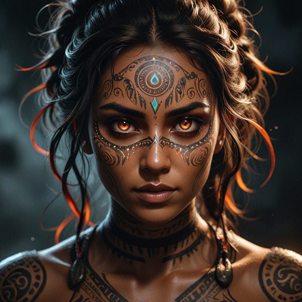 Shadow Goddess Emerges from Darkness: Dark Fantasy Art