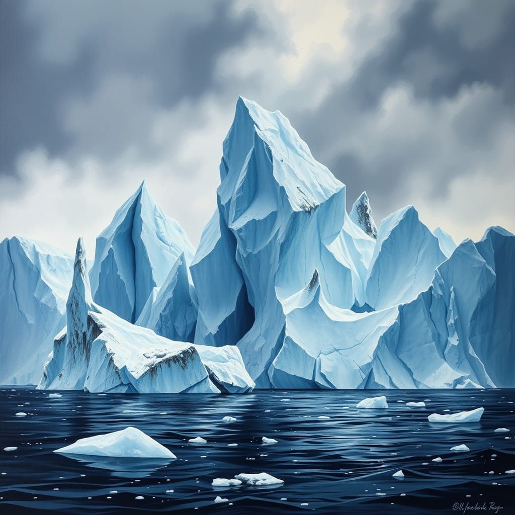 Majestic Glacial Icebergs in Greenland