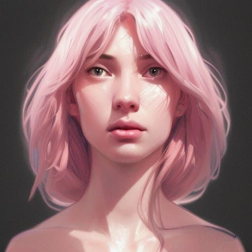 Light Pink Portrait in Hyperdetailed Style
