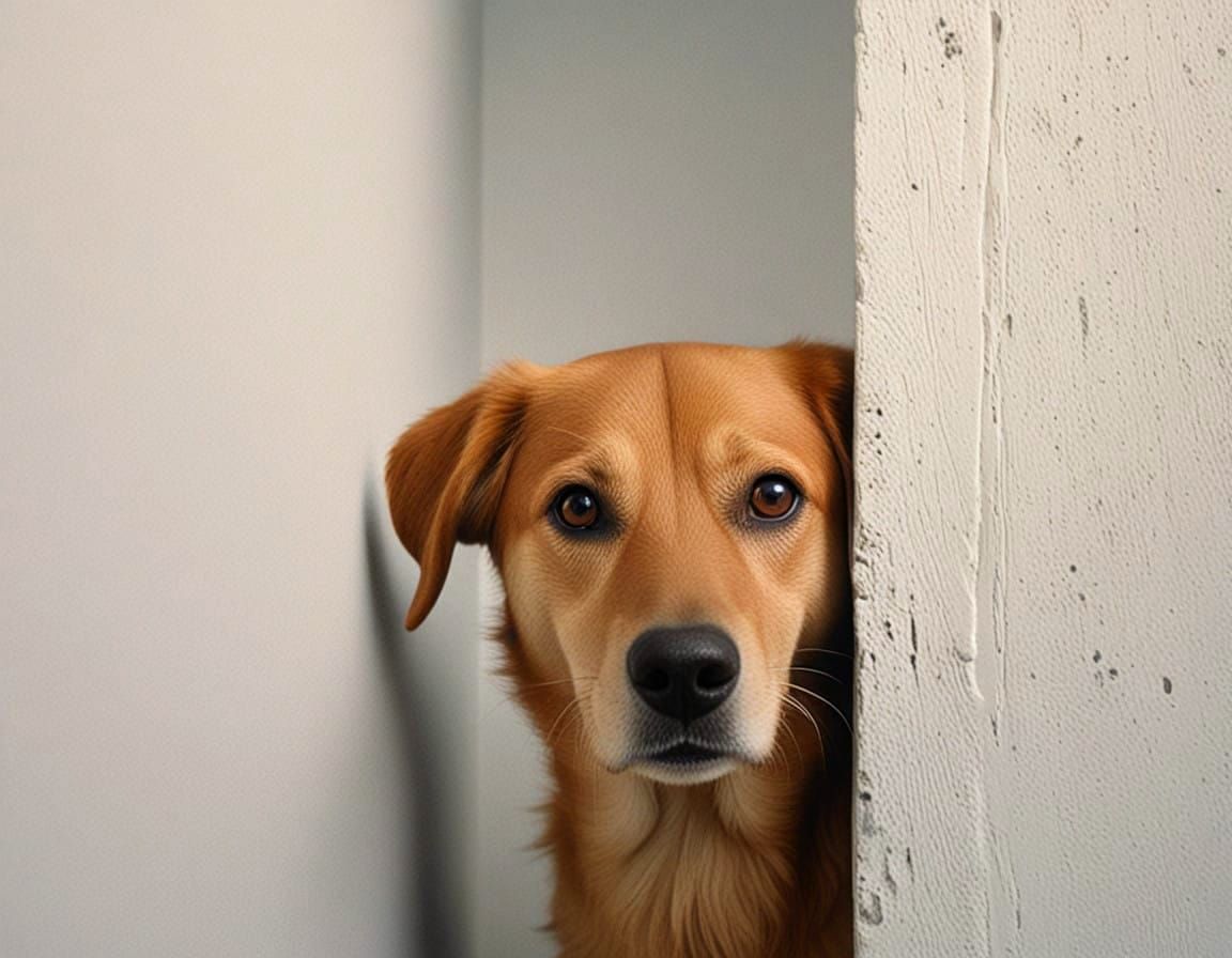 Serene Golden Dog Caught in Stealthy Moment
