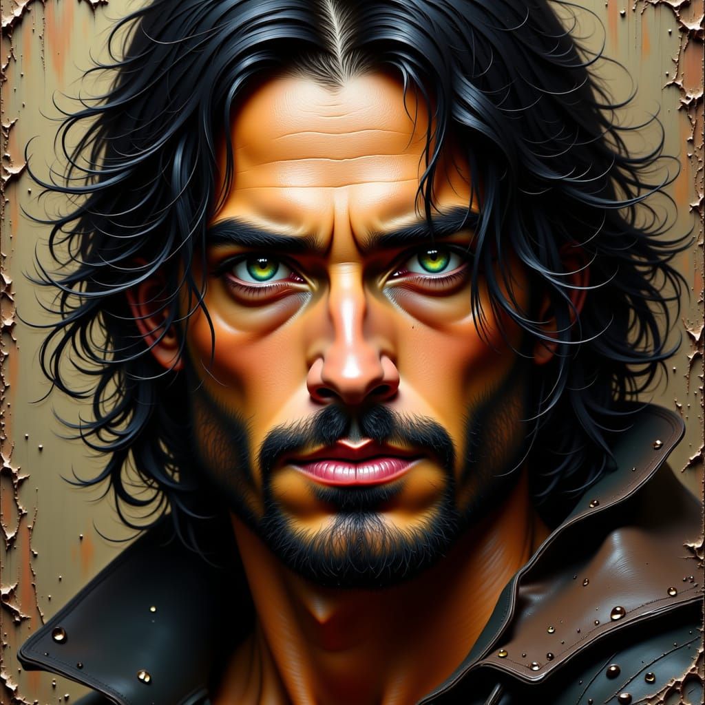 Dramatic Portrait of a Man with Piercing Eyes