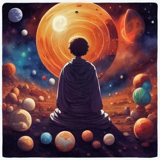 Opera Singer's Cosmic Serenade in Whimsical Style