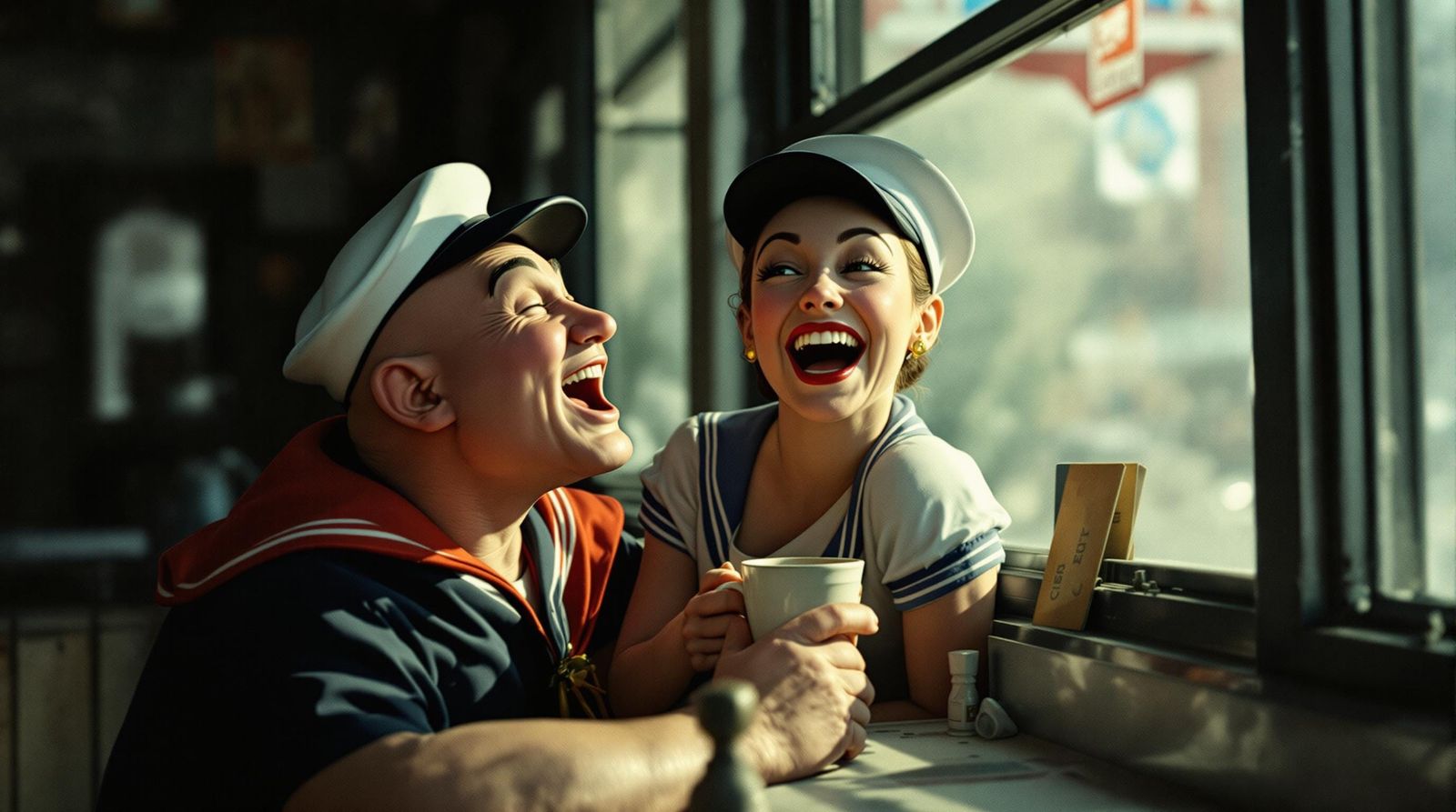 Vintage 1950s Street Scene Captured with Joy and Spontaneity...