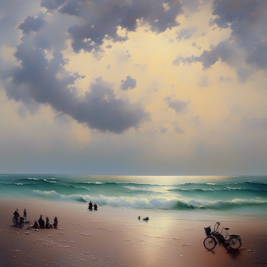 Surreal Day at the Beach: AI Art