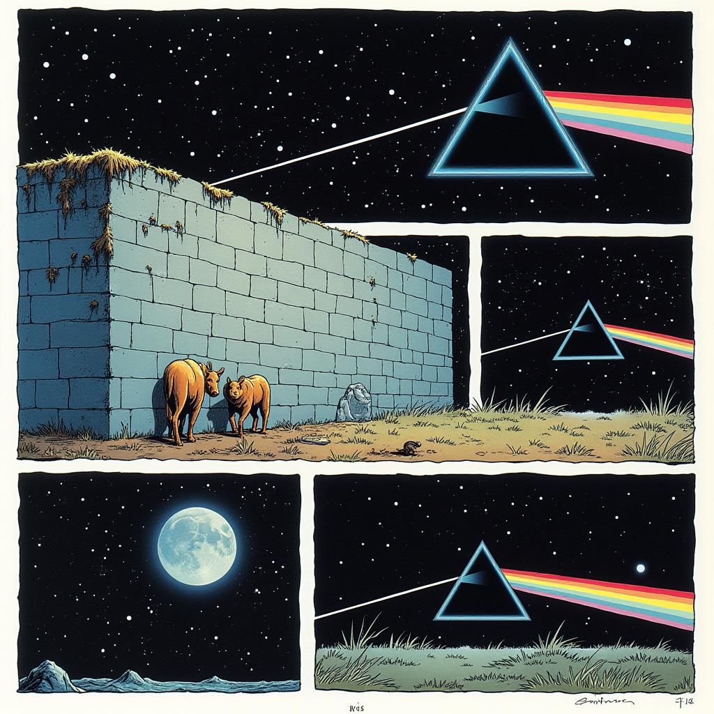 Pink Floyd Comic Book Page: The Wall, Animals, Dark Side