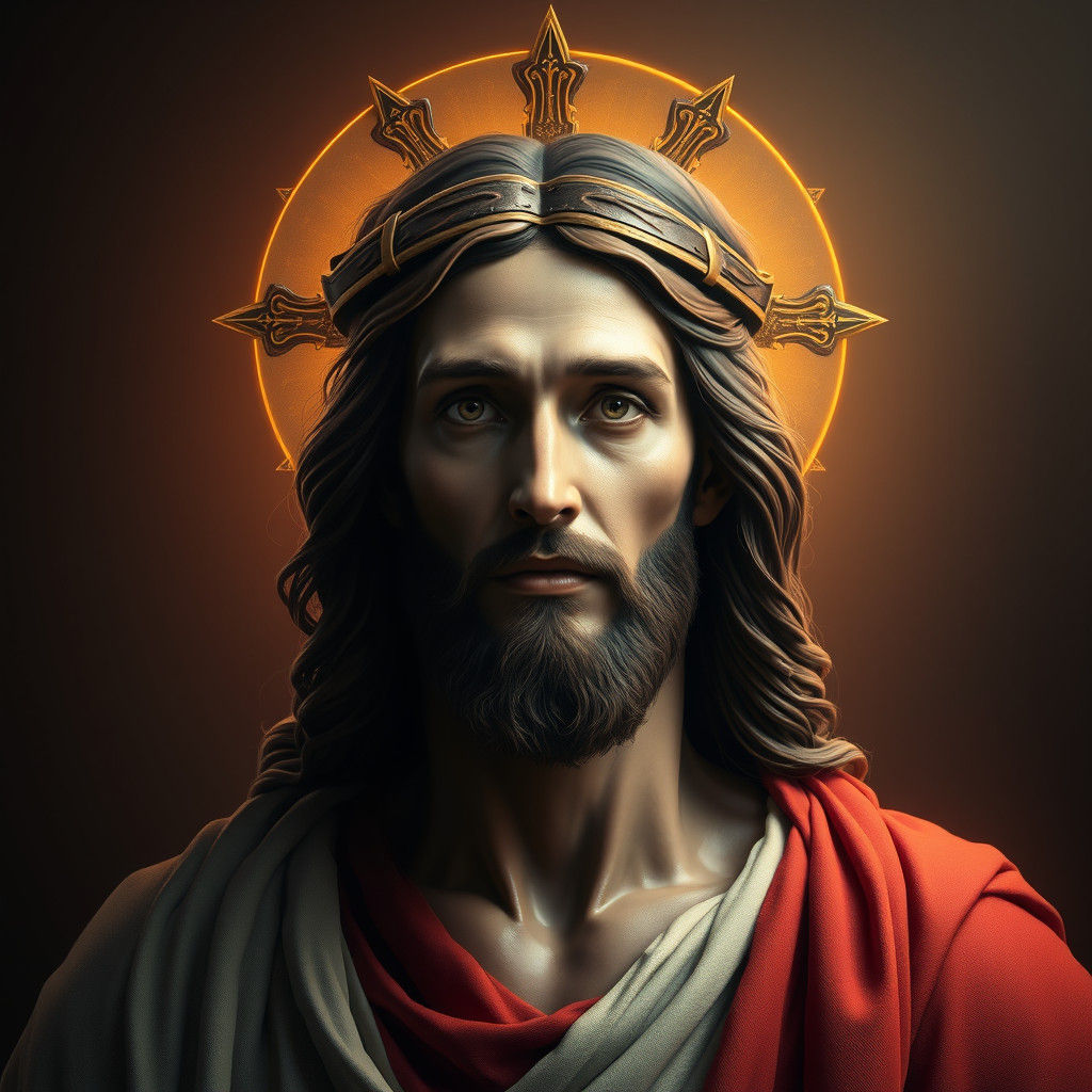 Majestic Portrait of Jesus Christ in Renaissance Style