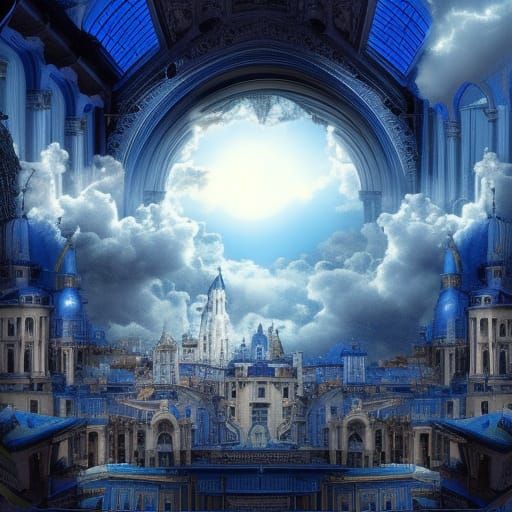 Heavenly Eye with Blue Window: Digital Matte Painting