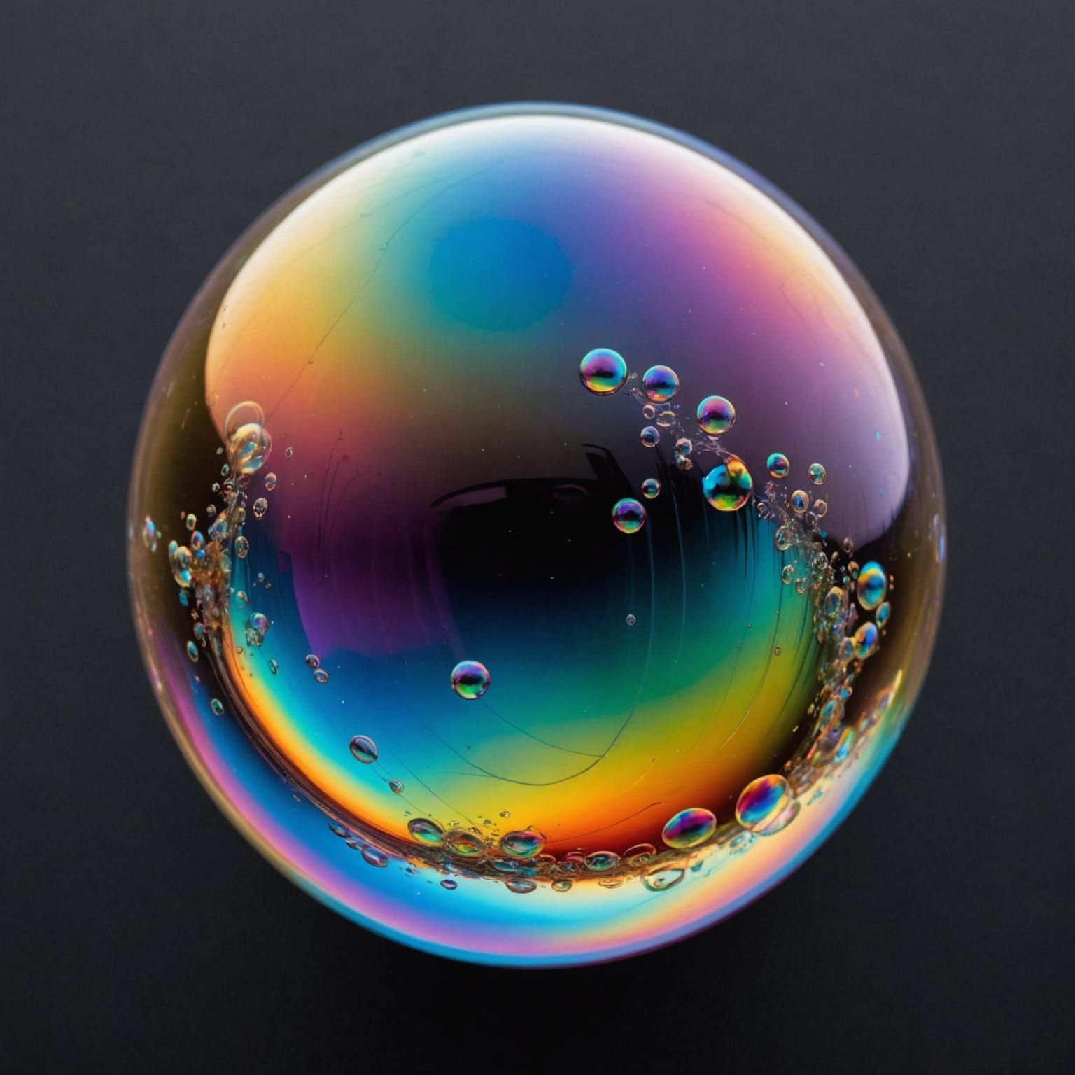 Iridescent Soap Bubble Macro Photography