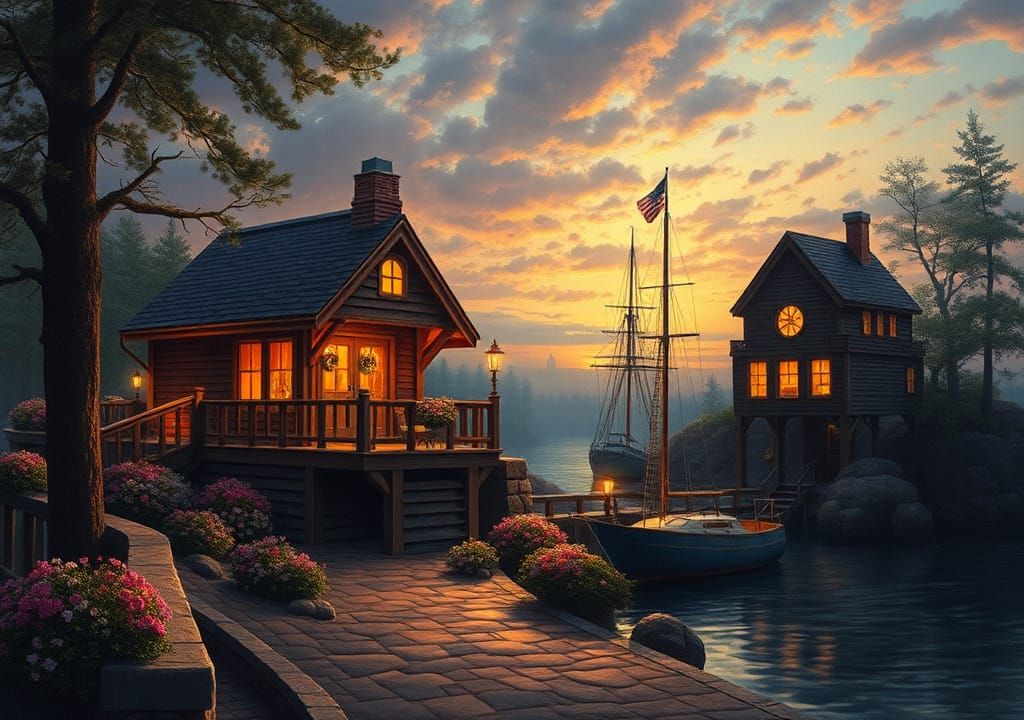 Hyperrealistic Sailor in Pointillist Style with Volumetric L...