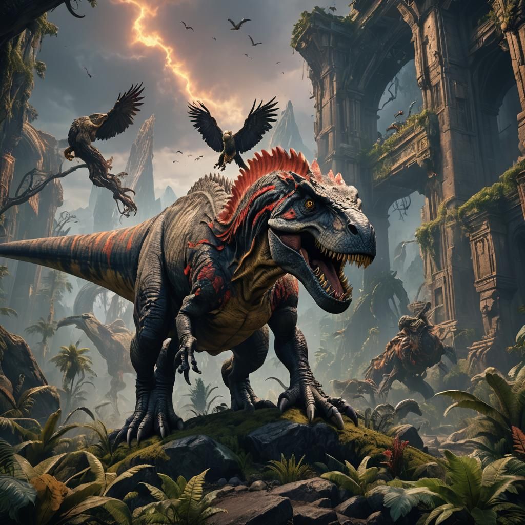 T-Rex Eagle Hybrid in Detailed Matte Painting
