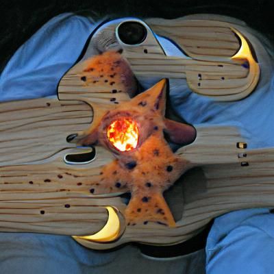 Campfire Under Stars With Full Moon