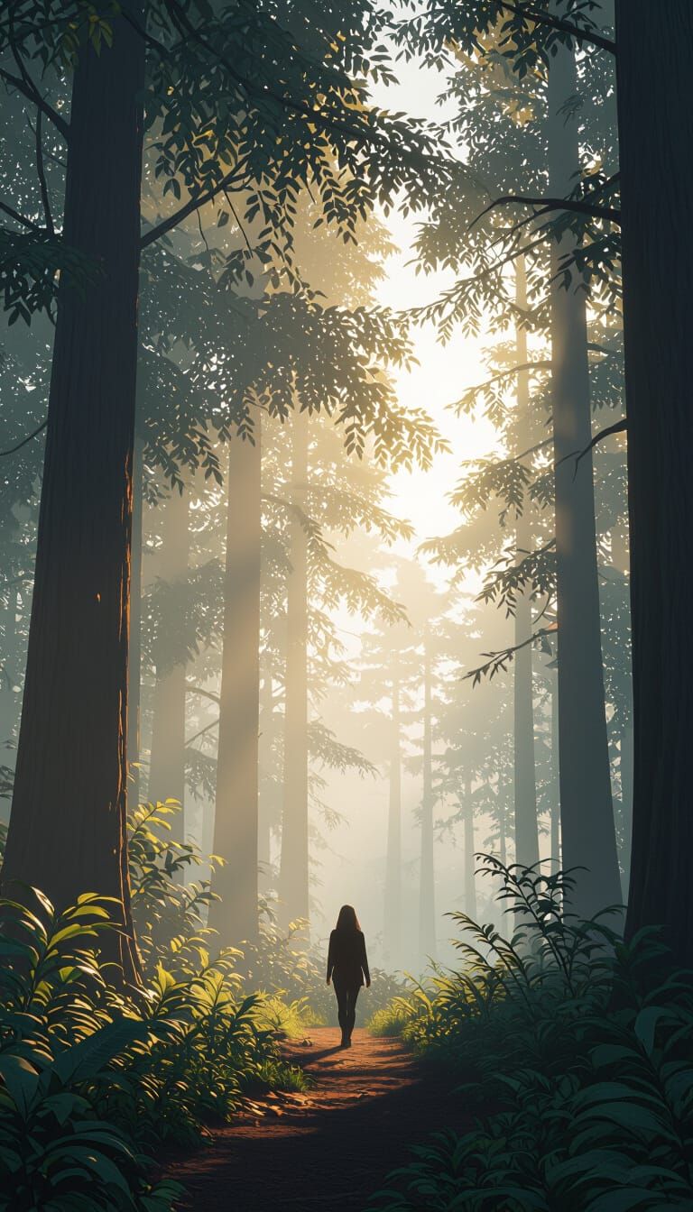 Ethereal Forest Scene with 3D Rendering