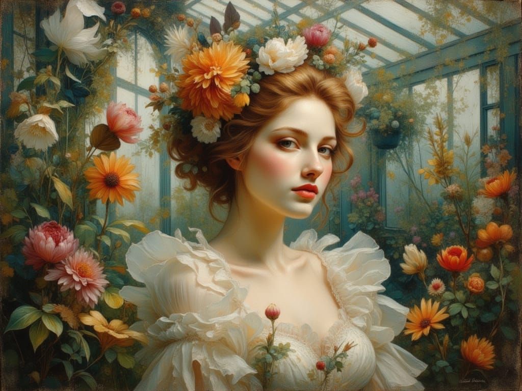 portrait, inside a arborium