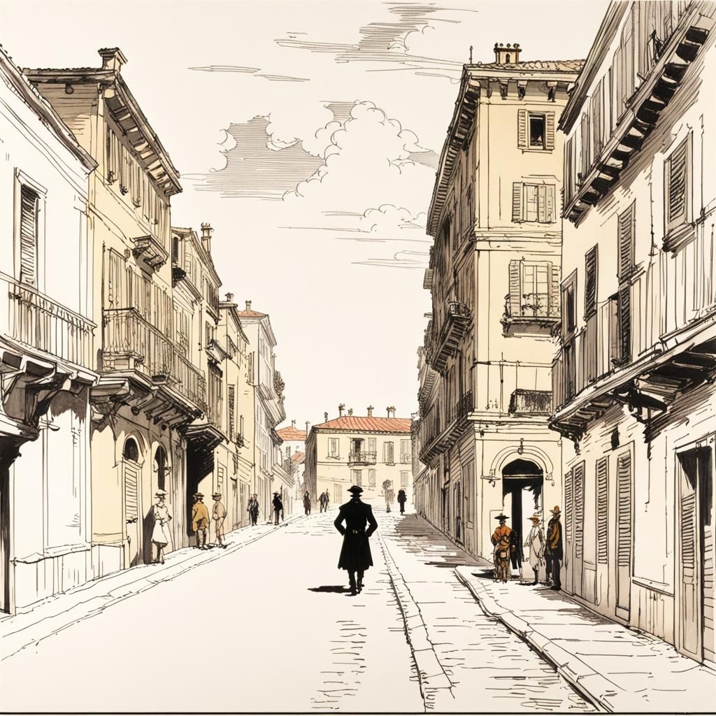 Corto Maltese Illustration in Academic Art Style