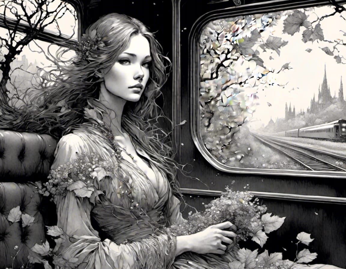 The Girl on the Train outlined in black.....