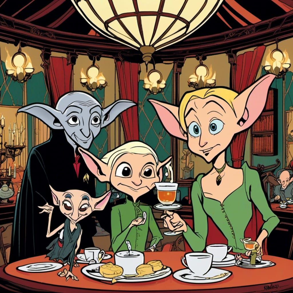 Dobby Photobombs Malfoy Manor Tea Party