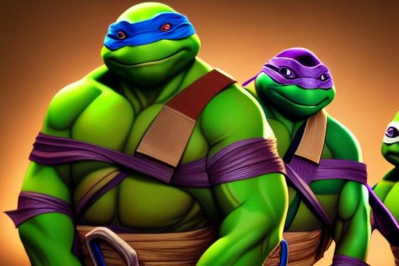 Ninja Turtles: 3D Digital Art Concept