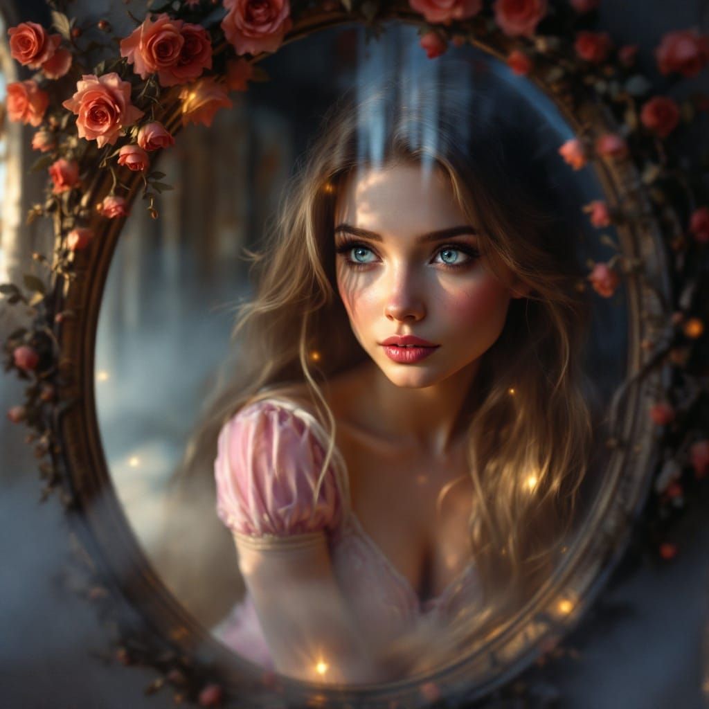 Gothic Princess Rapunzel in Elegant White Gown