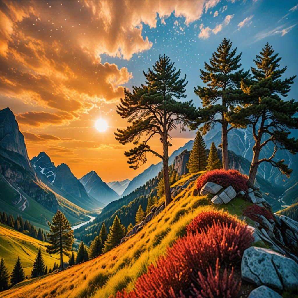 Stunning Landscape with Bokeh in Natural Lighting