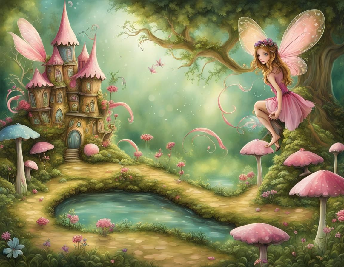 Whimsical Fairy Wonderland Scene