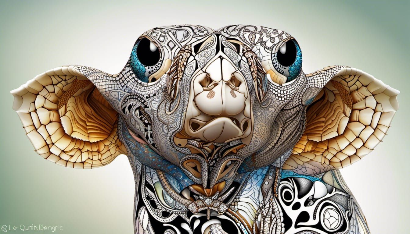 Australian Fauna in Quantum Zentangle Style