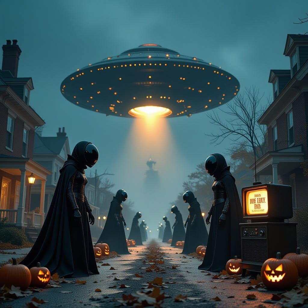 Martians Invade Earth on a Stormy Halloween Night
