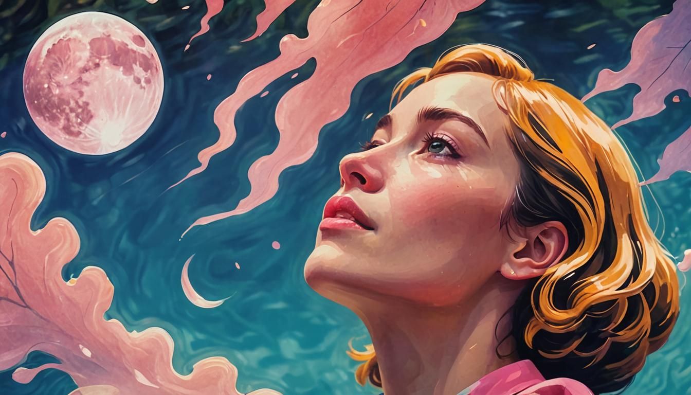 Impressionist Hands Cupping Water in Forest