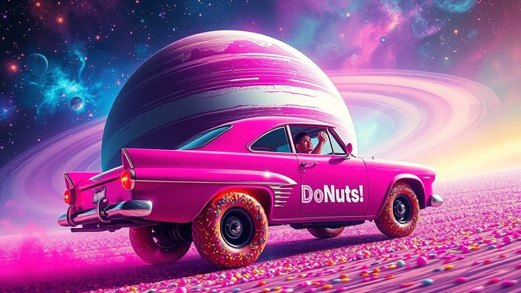 Gargantuan Sugar-Coated Planet in a Whimsical Cosmic Dreamsc...