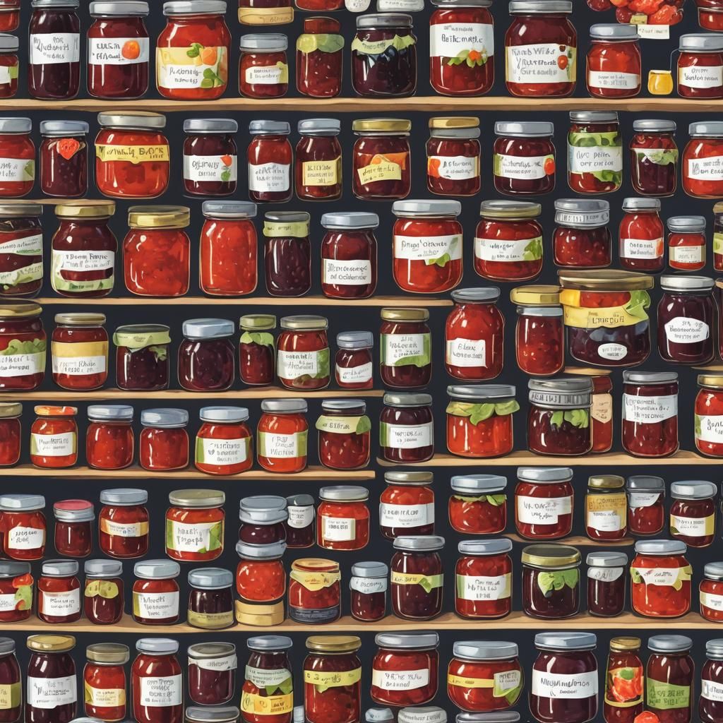 Homemade Jams on a Shelf
