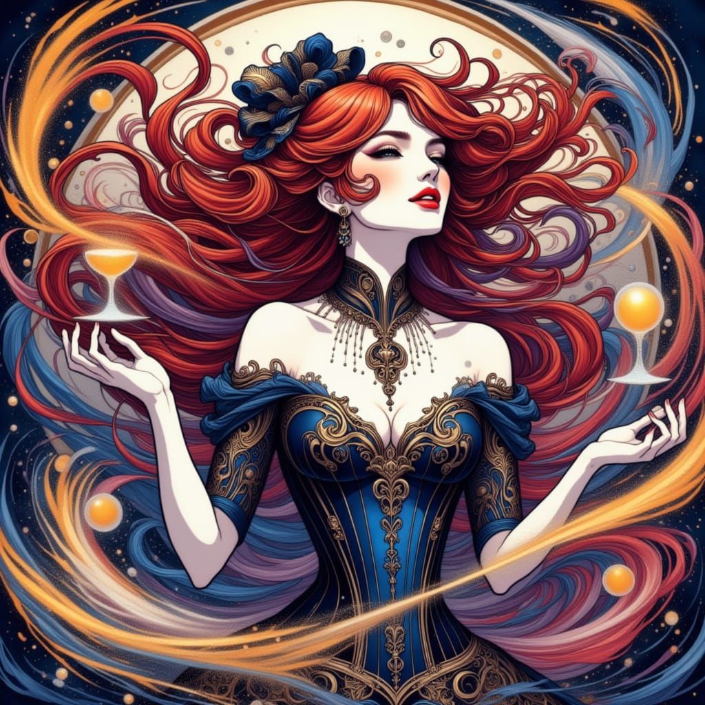 Timeless Hourglass in Vibrant Digital Art