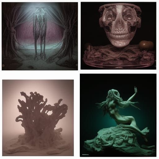 Marble Necromancer Sculpture in Hyperrealistic Style