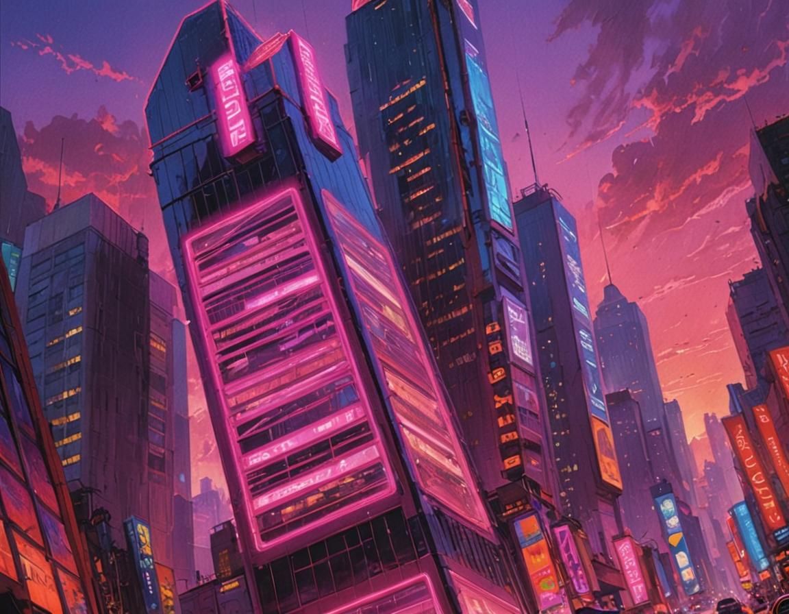 Baxter Building in Retro-Futuristic Syd Mead Style