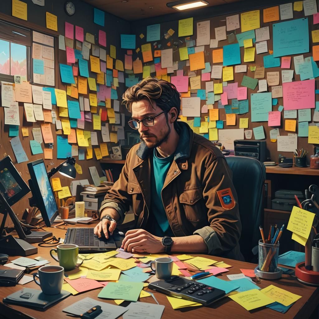 Motivational Scene of Overcoming Procrastination as Oil Pain...