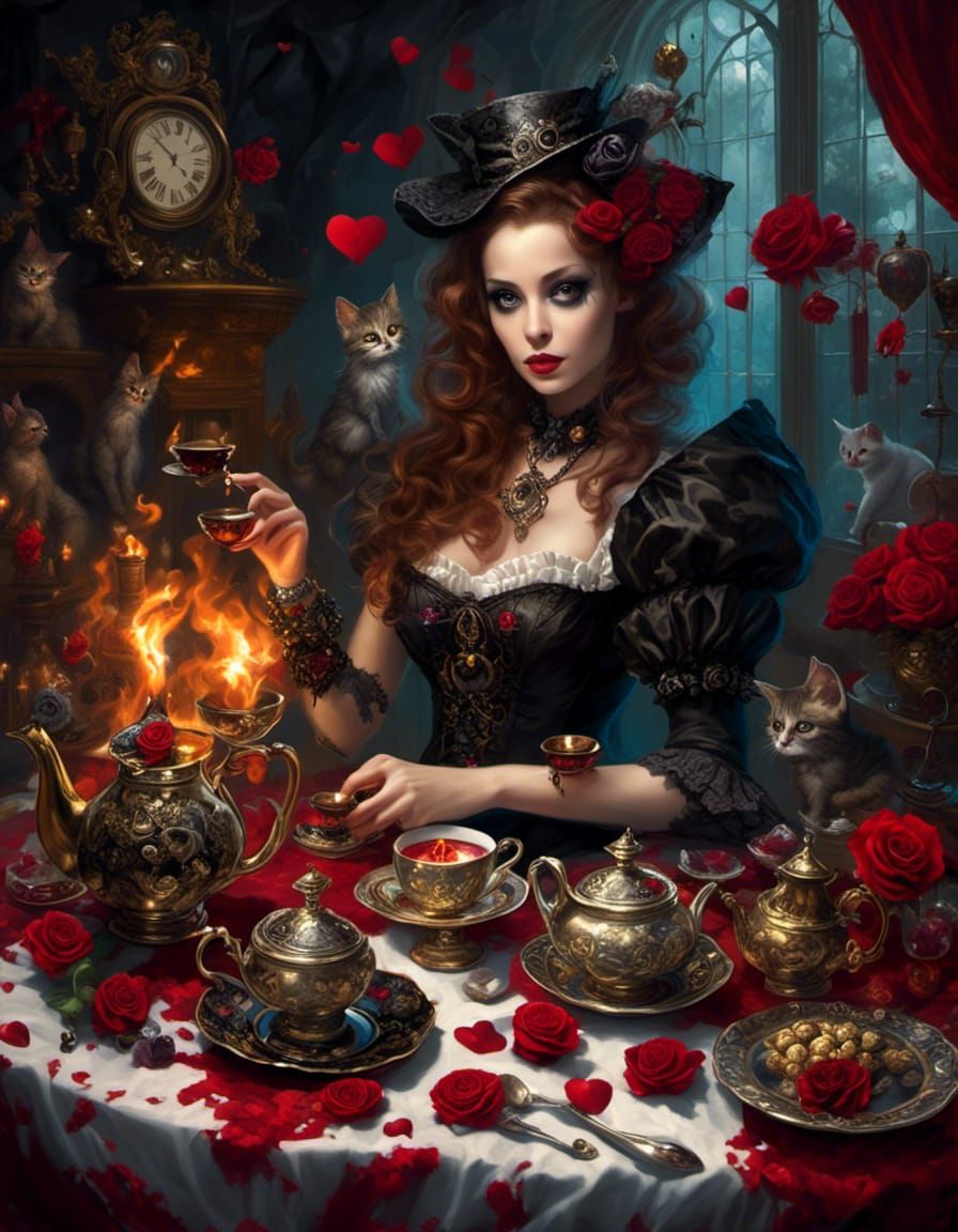 Gothic Steampunk Alice's Valentine Tea Party